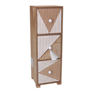 Mueble contenedor rectangular de madera marrón con 3 cajones cm11,5x11,5h34