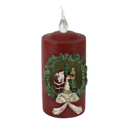 Vela resina led rojo cm8x8h19