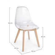 Silla de comedor en policarbonato transparente EASY 52x47x h82 cm