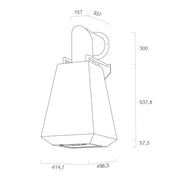 Campana extractora DIAMOND en acero inoxidable cobre antiguo 50 cm