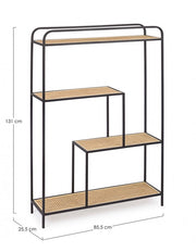 Librería en forma de acero con cuatro estantes Antracita ELYOT 85,5x25,5x h131 cm