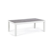 Mesa de centro para exterior en aluminio blanco KLEDI LUNAR 120x70x h43 cm