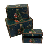Baúl de ecopiel azul árbol rectangular 1-3 cm59x36h33