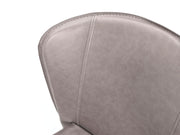 Silla polipiel y asiento gris claro 49x56x82h cm