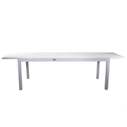 Mesa de jardín extensible de aluminio blanco cm 90 x 210-280 xh 73