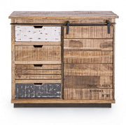 Aparador 1 puerta 4 cajones Tudor cm 90 x 35 x 85 h