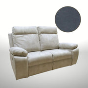 Sofá 2 plazas Milano 2 sillones reclinables manual gris