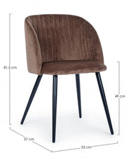 Silla Queen acero terciopelo óxido 53 x 57 x 81,5 cm