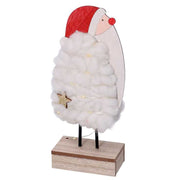 Santa claus madera blanco led tela cm10x5h21