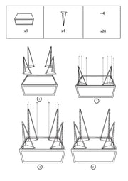Mesa bandeja cuadrada de metal cm35x35h55
