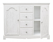 Aparador en MDF dos puertas cuatro cajones Bianca BLANC 100x40x h80 cm