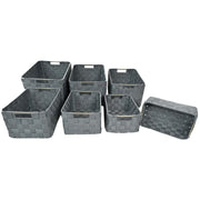 Cajón poliéster gris 1-7 c-tiradores metálicos cm38x28h21