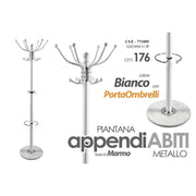 Plan Hanted desde el suelo en metal blanco con soporte de brip 176 cm