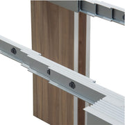 Mesa consola extensible con estructura plegable, acabado olmo, 90x50-300 cm