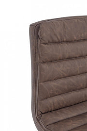 Taburete de bar vintage Connor de piel sintética marrón 41 x 50 x 94,5 cm