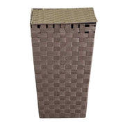 Cesta cuadrada de poliéster gris tórtola forrada cm33x33h53