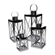 Farol cuadrado metal plata 1-4 cm22,5x22h49,5