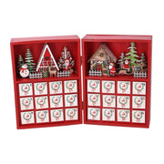 Calendario madera led rojo cm36x6h24