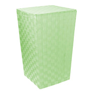 Cesta cuadrada forrada poliéster verde claro cm33x33h53