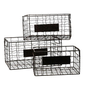 Cesta metal marrón rectangular 1-3 cm40x28h20