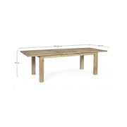 Mesa de exterior rectangular en madera de teca FSC cm 200 - 260x 100x h 78