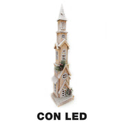 Casa de madera con led natural cm14x12h69