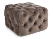 Puf de terciopelo gris tórtola EVAN S 62x62x h46 cm