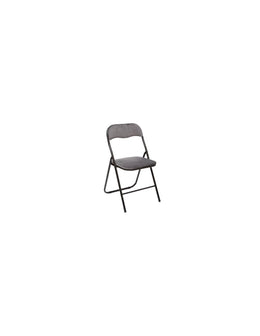 Silla plegable básica de terciopelo gris 79cm.