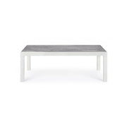 Mesa de centro para exterior en aluminio blanco KLEDI LUNAR 120x70x h43 cm