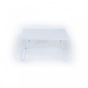 Mesa desayunador cama blanca con patas plegables 60 x 60 x 29 h cm