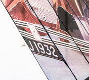 Estampa sobre madera con lienzo multicolor 60x100 cm