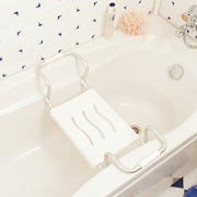 Asiento de Bañera Ajustable en Acero Cromado Blanco 19x26x65.5 cm