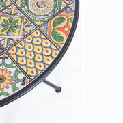 Mesa de acero NAXOS con tapa de cerámica 60d cm