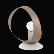 Lámpara de mesilla de noche en hierro Tortora blanco una luz 19x h21 cm