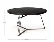 Mesa de centro de diseño de metal negro Ø70a - 38h