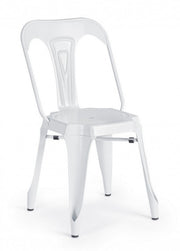 Silla de estilo moderno en acero blanco MINNEAPOLIS 44x53x h83 cm