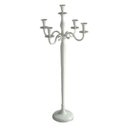 Portavelas candelabro aluminio blanco 5 plazas cm45x45h100