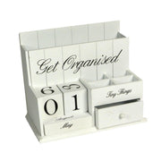 Organizador de escritorio de madera blanca cm28x16h21