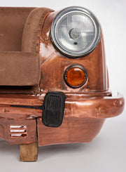 Sofá Ambassador en piel marrón 159x65x75h cm