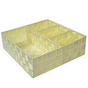 Cajón cuadrado poliéster crema cm32x32h10