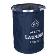 Cesta plegable redonda de tela azul cm ø40h55