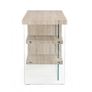 Escritorio bilbao de madera y vidrio templado 120x50x76h cm