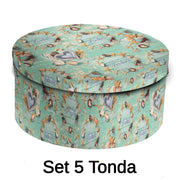 Caja de cartón redonda de 1-5 conchas cmø40,5h17,8x33