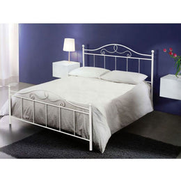 Cama doble en color blanco Beated White Opque Color 170x200xh.130 cm