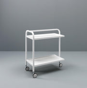 Carrito para bebidas en metal blanco 40x75x80h cm