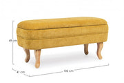 Chenille Ocher Ochable Contable Bench 102 cm