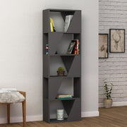 Librería antracita 5 estantes Marco 54xx24xh.168 cm