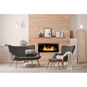 Chimenea de bioetanol o construida -en negro livorno l 90 x p 12 x h 40 con vidrio