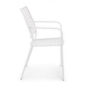 Silla de exterior Jodie blanca con reposabrazos