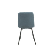 Silla Acolchada Okar Tela Azul con Costuras en Rombo